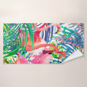 Geweldige illustratie van de flamingo-waterverf. A Badhanddoek (Badhanddoek)