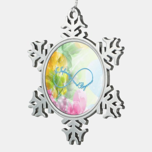 Geweldige Infinity symbool "To infinity and more" Tin Sneeuwvlok Ornament (Rechts)