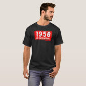 Geweldige jaar 1958 ter gelegenheid van de geboort t-shirt (Voorkant volledig)