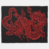 Geweldige Japanse dragon Plush Fleece Blanket (Voorkant (Horizontaal))