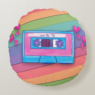 Geweldige Jaren Tachtig Regenboog Mixtape Muzieklo Rond Kussen