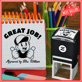 geweldige job Cartoon duimen omhoog aanmoediging l Zelfinktende Stempel