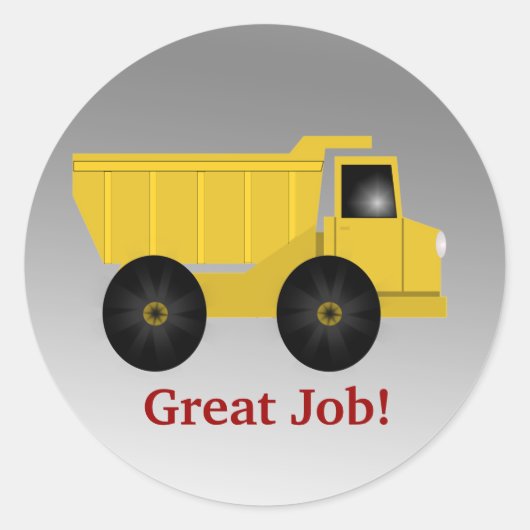 Geweldige Job Dump Truck Stickers - personaliseer (Voorkant)