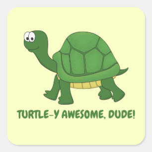 Geweldige, jongen. Schildpad Vierkante Sticker