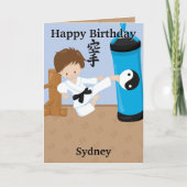 Geweldige Jongens Karate Kleurplaat Happy Birthday Kaart (Voorkant)