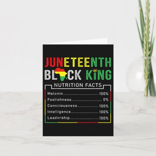 Geweldige Junetetiende Black King Melanin Fathers  Kaart (Voorkant)