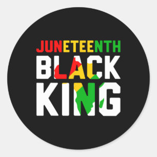 Geweldige Junetetiende Black King Melanin Fathers Ronde Sticker