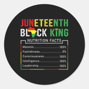 Geweldige Junetetiende Black King Melanin Fathers Ronde Sticker