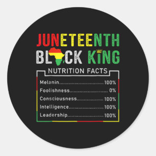 Geweldige Junetetiende Black King Melanin Fathers Ronde Sticker
