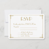Geweldige Kaart voor Gatsby Art Deco Wedding RSVP (Voorkant)
