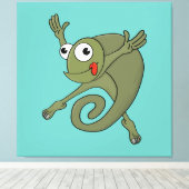 Geweldige kameleon canvas afdruk (Insitu (Houten vloer))