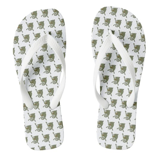 Geweldige kameleon teenslippers (Voetbed)