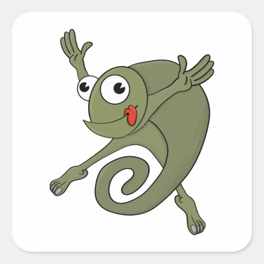 Geweldige kameleon vierkante sticker (Voorkant)