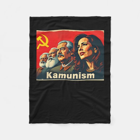 Geweldige Kamunisme kameraad Commie La Harris 2024 Fleece Deken (Voorkant)