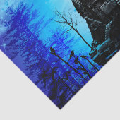 Geweldige kasteel in de nacht met maan en sterren tissuepapier (Detail)