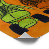 Geweldige kat op het Poster van rolSchaatsen! (Hoek)