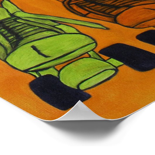 Geweldige kat op het Poster van rolSchaatsen! (Hoek)