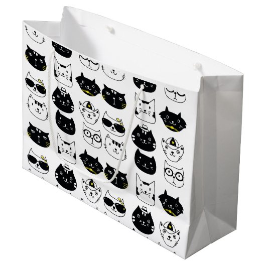 geweldige katten Papieren winkelzakken Groot Cadeauzakje (Voorkant Gekanteld)