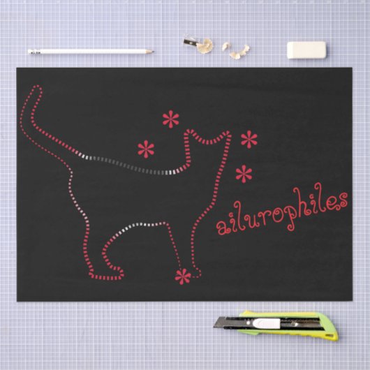 geweldige kattenlijn kunst Tissue Papier (Craft)