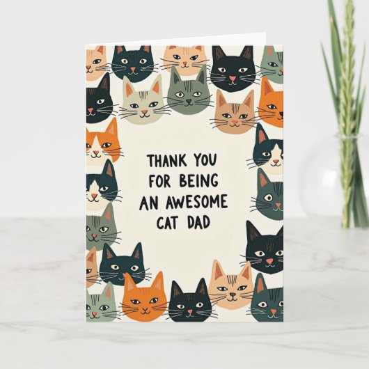 Geweldige Kattenpapa Bedankt Kaart (Voorkant)
