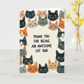 Geweldige Kattenpapa Bedankt Kaart (Gele Bloem)