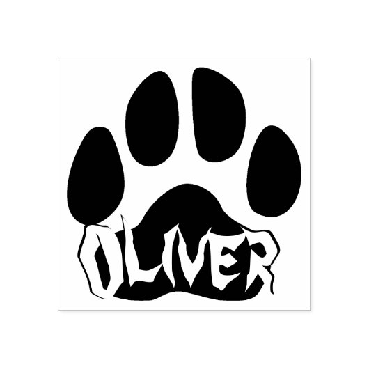 Geweldige kattenpootafdruk met vette lettertype hu rubberstempel (Afrduk)