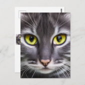 Geweldige kattenportret briefkaart (Voorkant / Achterkant)