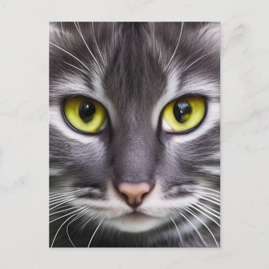 Geweldige kattenportret briefkaart (Voorkant)