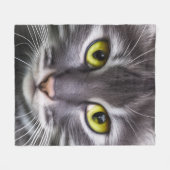 Geweldige kattenportret fleece deken (Voorkant (Horizontaal))