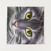 Geweldige kattenportret wandkleed (Voorkant (horizontaal))