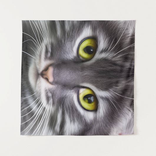 Geweldige kattenportret wandkleed (Voorkant (horizontaal))