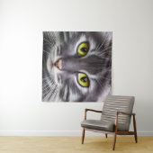 Geweldige kattenportret wandkleed (In Situ (horizontaal))