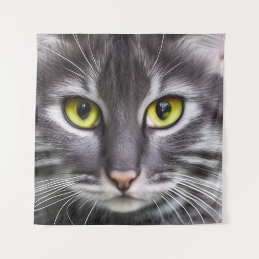 Geweldige kattenportret wandkleed (Voorkant)