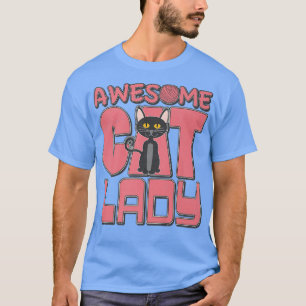 Geweldige kattenvrouwe Cartoon Kat Kitten Vet Pet T-shirt