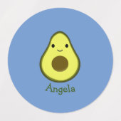 Geweldige Kawaii Avocado Labels (Design 1)
