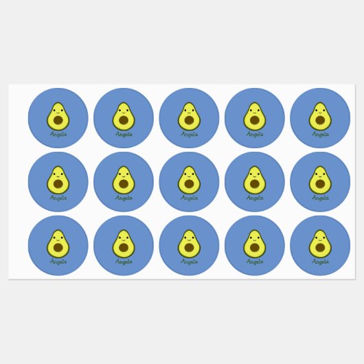 Geweldige Kawaii Avocado Labels (Vel)