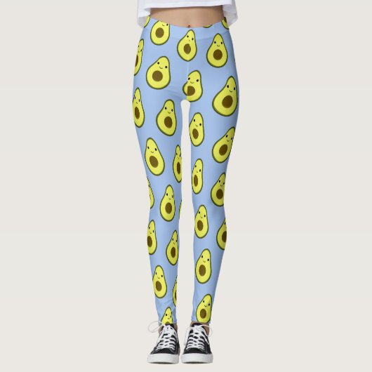 Geweldige Kawaii avocado-patroon Leggings (Voorkant)