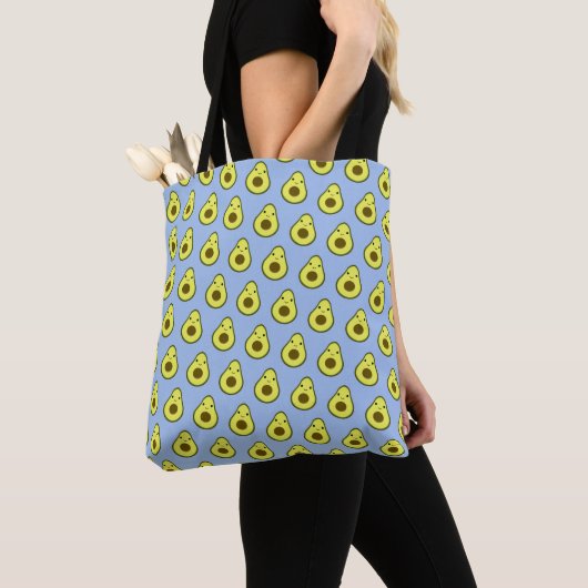 Geweldige Kawaii avocado-patroon Tote Bag (Dichtbij)