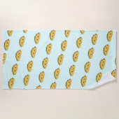 Geweldige Kawaii Smiling Taco Pattern Strandlaken (Voorkant)