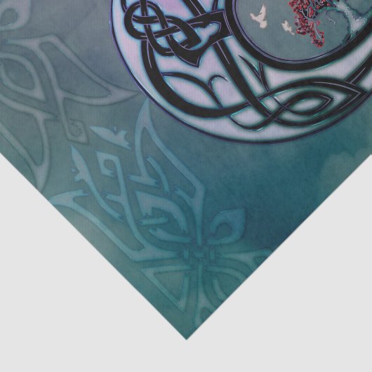 Geweldige Keltische wolf met boom Tissuepapier (Detail)