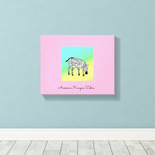 Geweldige Keniaanse Zebra Canvas Afdruk (Insitu (Houten vloer))