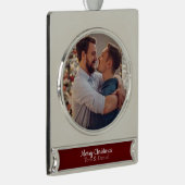 Geweldige kerst | Gay Couple Verzilverd Banner Ornament (Rechts)