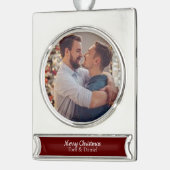 Geweldige kerst | Gay Couple Verzilverd Banner Ornament (Links)
