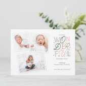 Geweldige kerst geboorteaankondiging  feestdagenkaart (Staand voorkant)