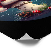 Geweldige kerst paddenstoel voor jongens en meisje poster (Hoek)