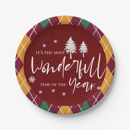 Geweldige kerst van het jaar Argyle Papieren Bordje (Voorkant)