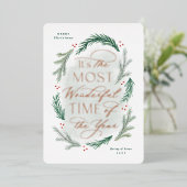 Geweldige kerstaekaart voor de meeste jaren folie uitnodiging (Staand Voorkant)