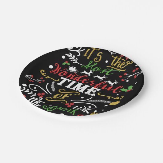 Geweldige kerstavond papieren bordje (Gekanteld)