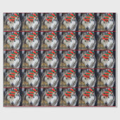 Geweldige kerstblad voor Siberian Husky Cadeaupapier (Vlak)