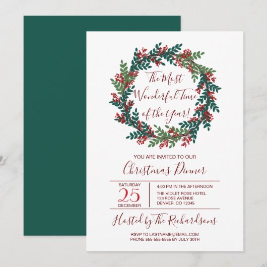 Geweldige kerstfeestdag kaart (Voorkant / Achterkant)